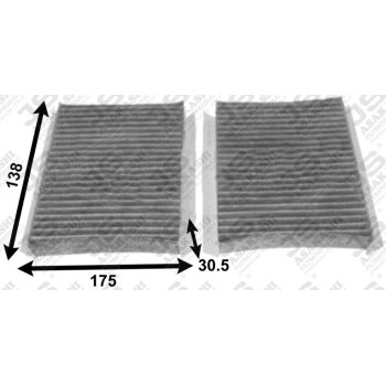 Фильтр салонный комплект JS Asakashi AC0096