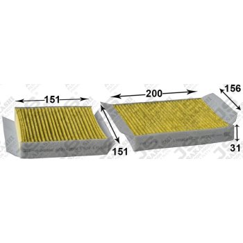 Фильтр салонный комплект O2CLEAN JS Asakashi AC0145BSET