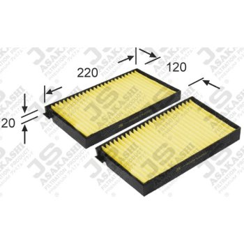 Фильтр салонный комплект O2CLEAN JS Asakashi AC9405BSET