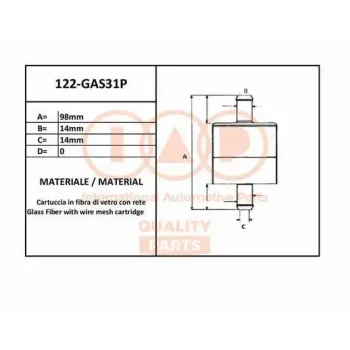IAP QUALITY PARTS 122-GAS31P